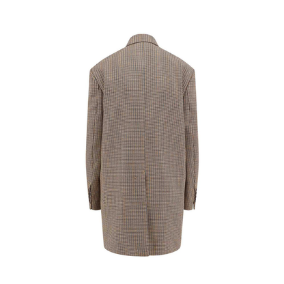 Virgin Wool Blazer with Pied de Poule Motif