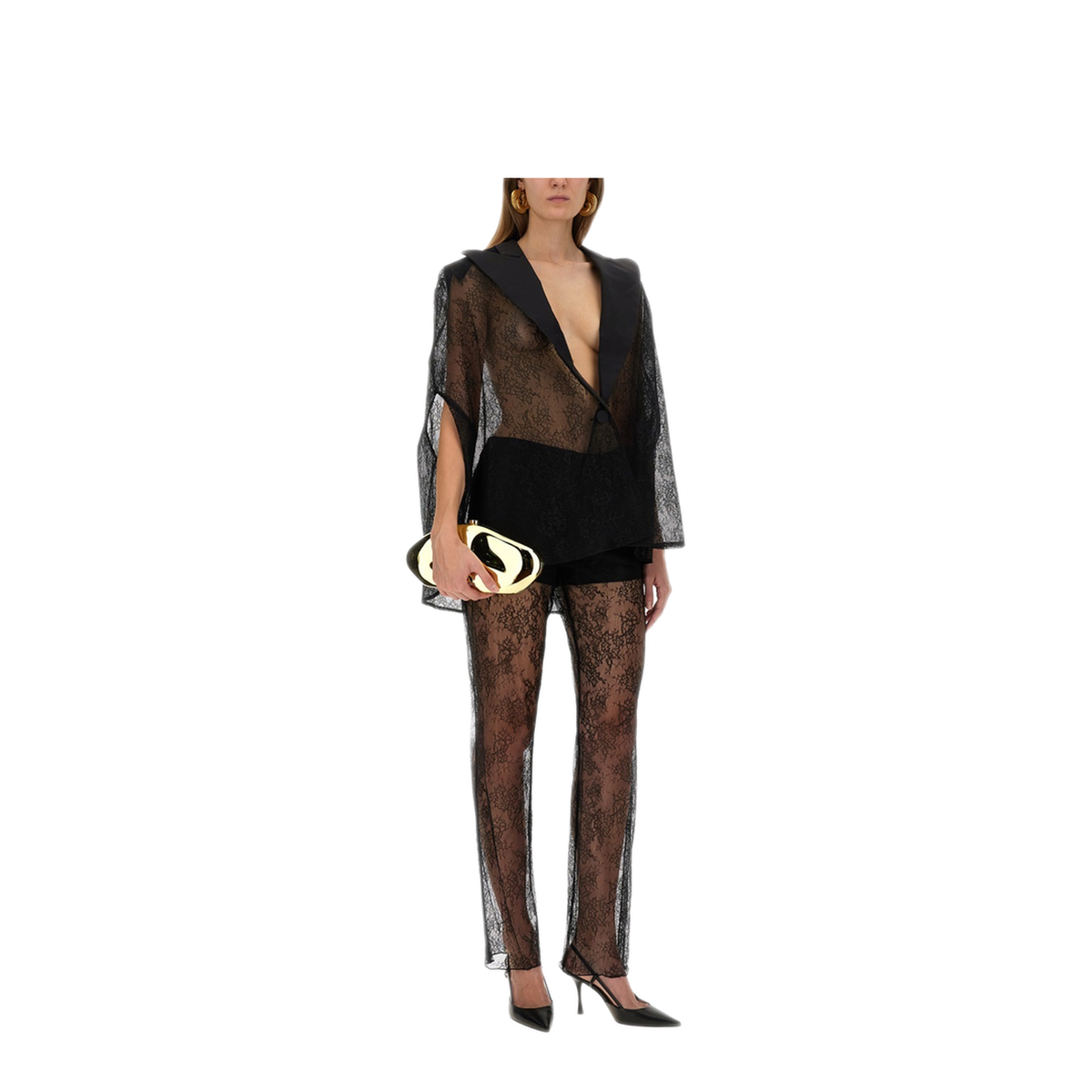 MAYFEYR - NINA RICCI - Blazer Inspired Lace Cape - 25ACMA021PA0492U9000