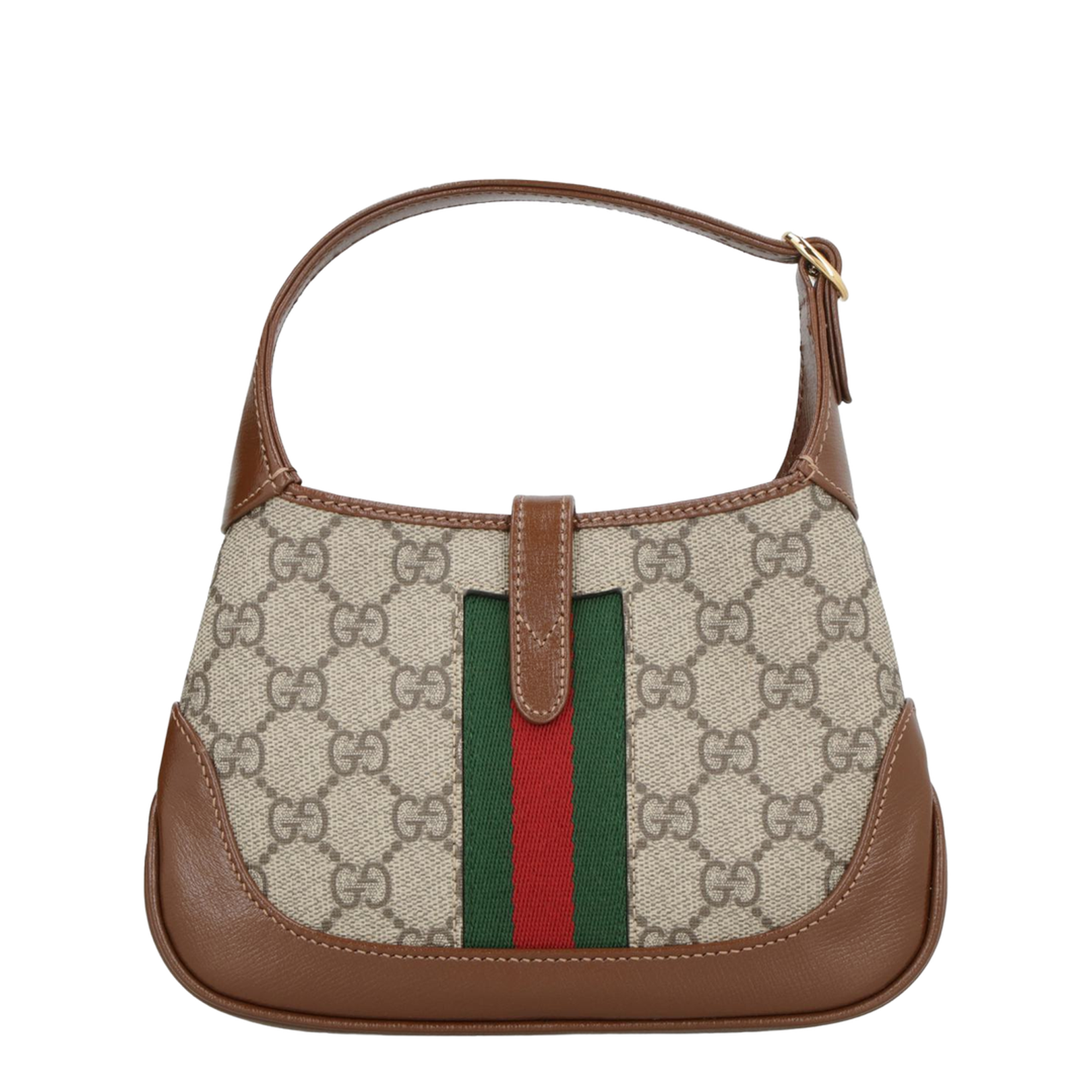 Ophidia Canvas Shoulder Bag - Brown