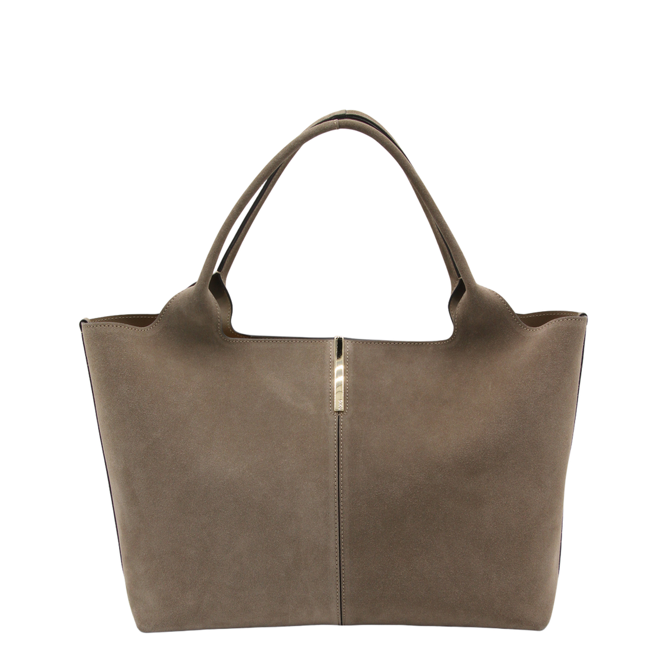 Medium Small Suede Shopping Bag - Beige