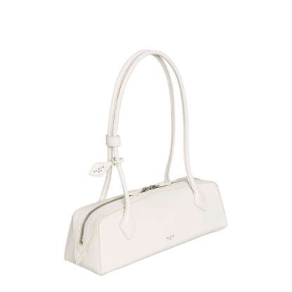 Le Teckel Medium Shiny Goatskin Shoulder Bag - Ivory (Off-white)