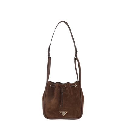Cocoa Brown Suede Shoulder Bag