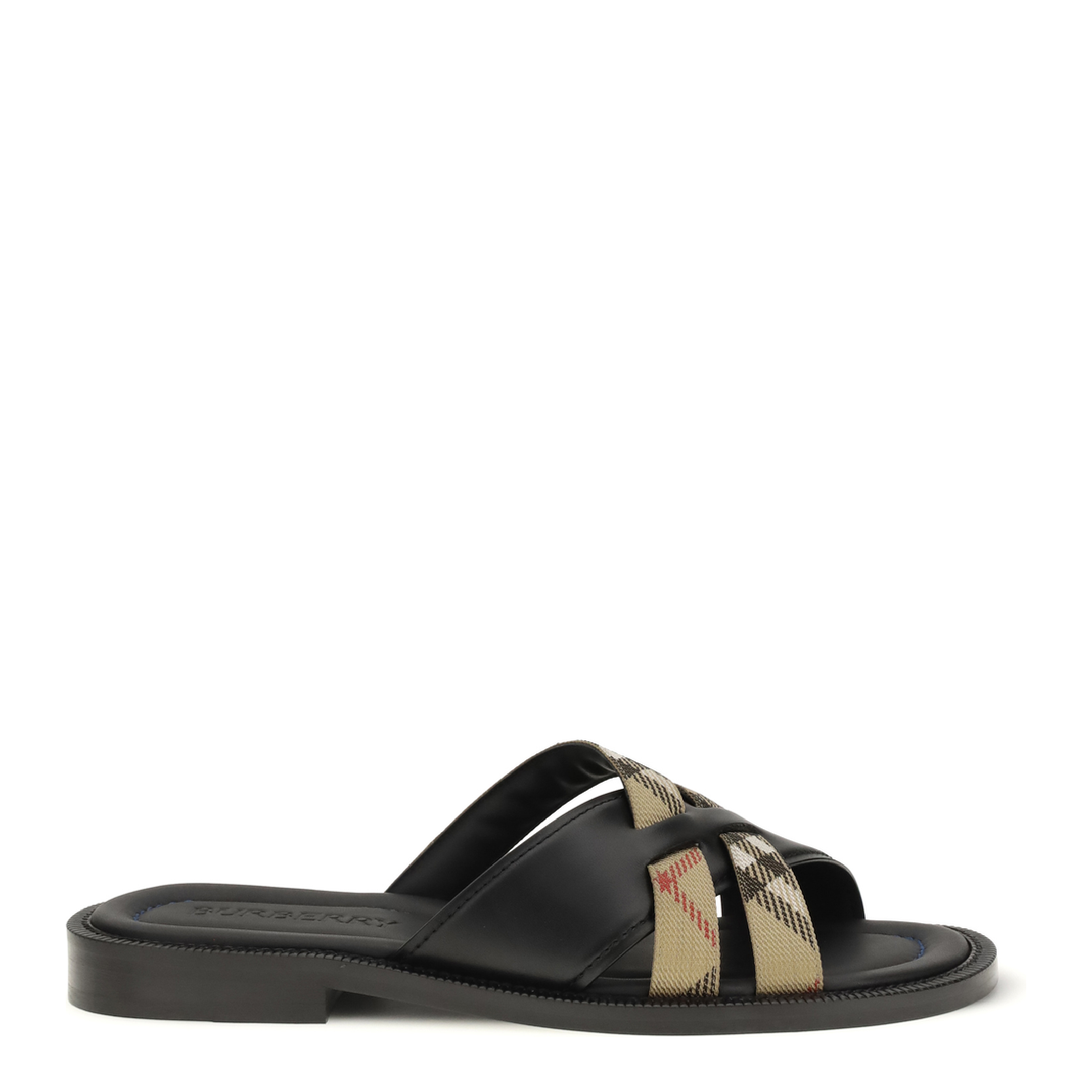 MAYFEYR - Burberry - Drift Leather And Check Sandals - 8118779