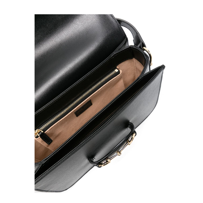 Horsebit 1955 Medium Leather Shoulder Bags - Black