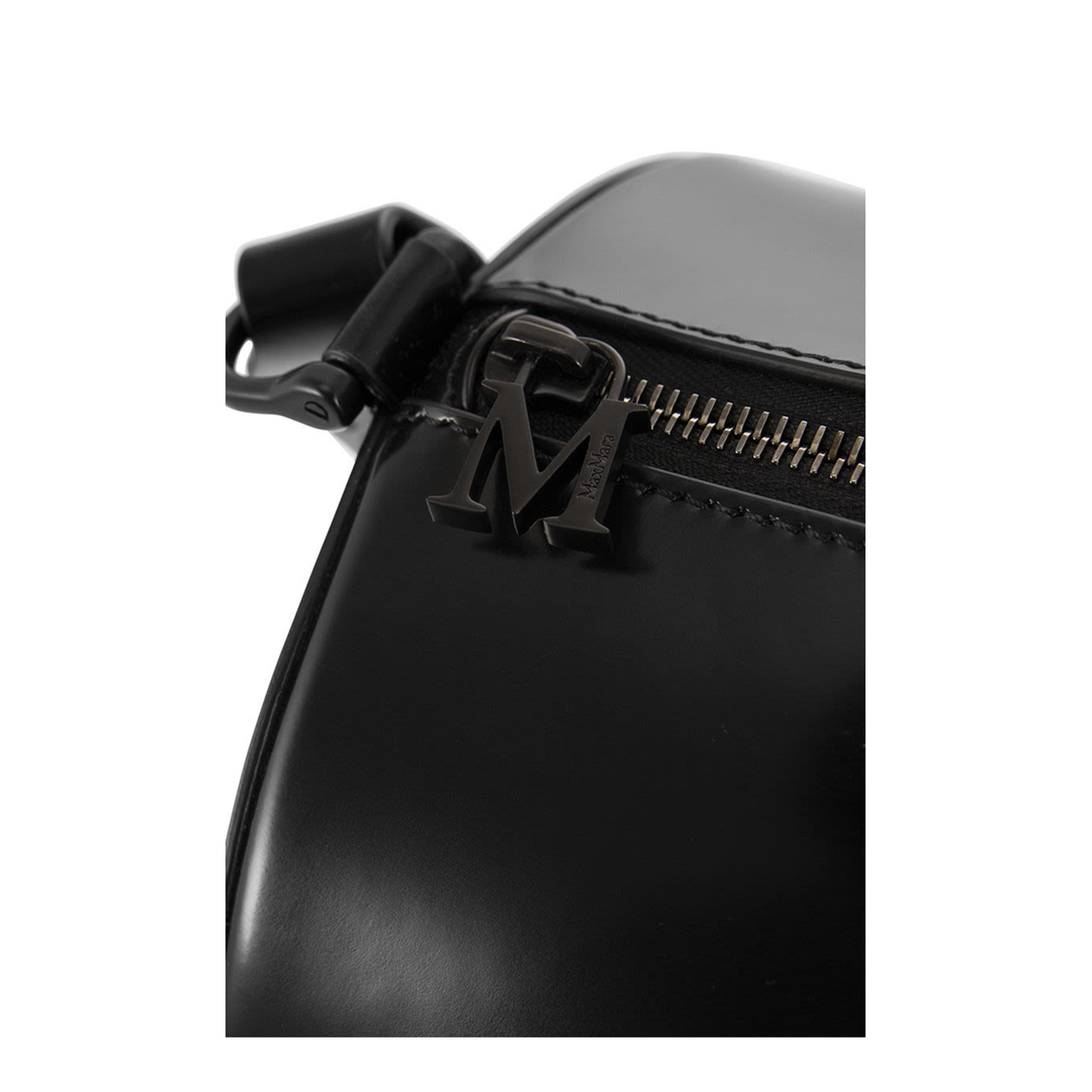 Black Leather Brushedrolll Handbag