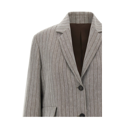 Pinstriped Chevron Blazer