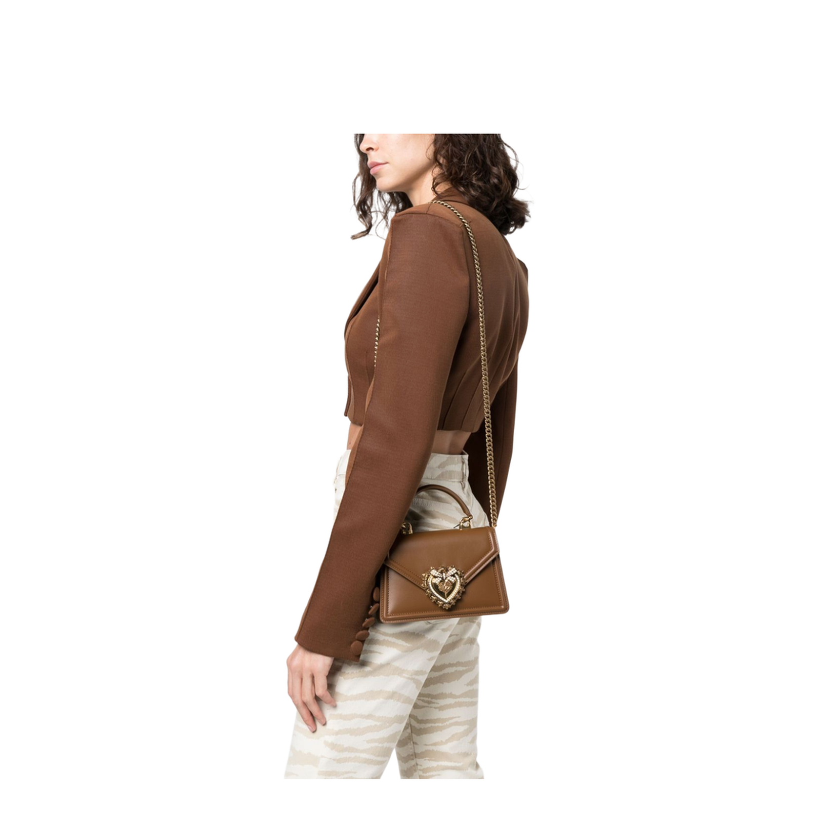 Small Devotion Top-Handle Bag in Beige