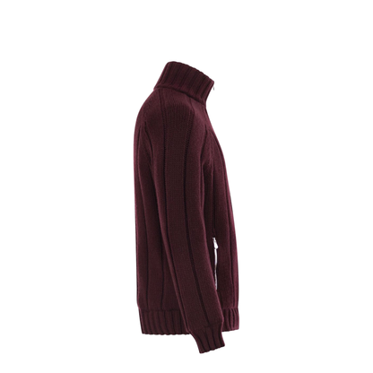 Cashmere Knit Down Jacket with Zip