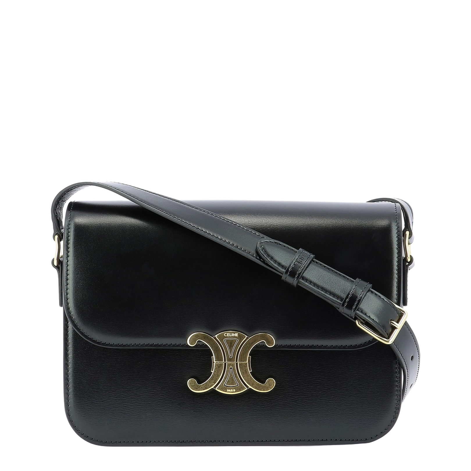 Classique Triomphe Bag in Shiny Calfskin - Black