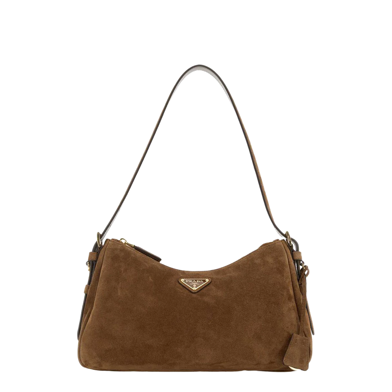 Cocoa Brown Medium Suede Shoulder Bag
