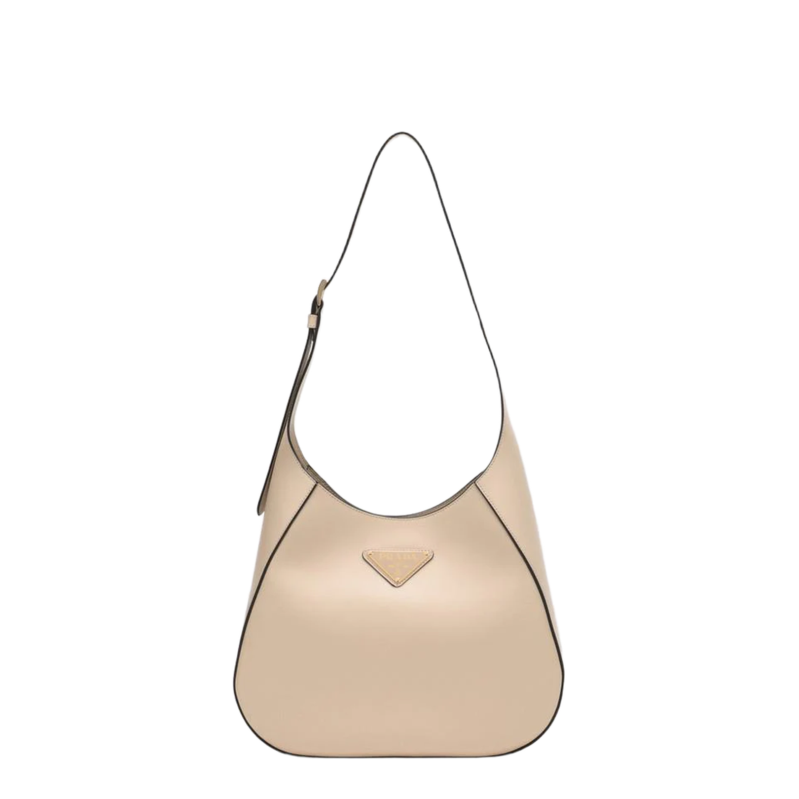 Triangle-Logo Leather Shoulder Bag