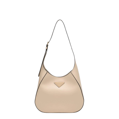 Triangle-Logo Leather Shoulder Bag