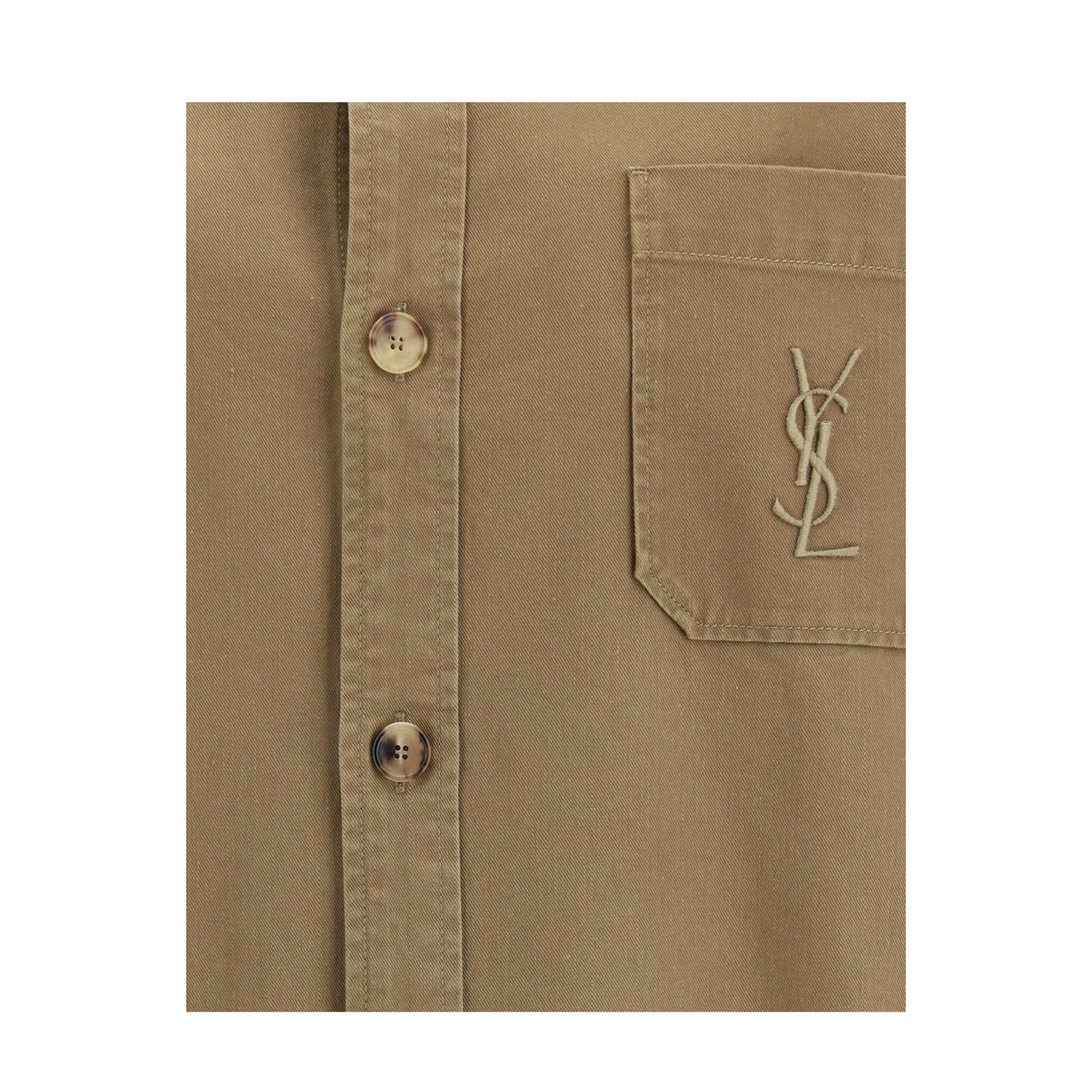 MAYFEYR - Saint Laurent - Cassandre Overshirt In Cotton And Linen Gabardine - 852696Y253W