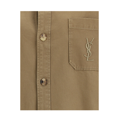 MAYFEYR - Saint Laurent - Cassandre Overshirt In Cotton And Linen Gabardine - 852696Y253W