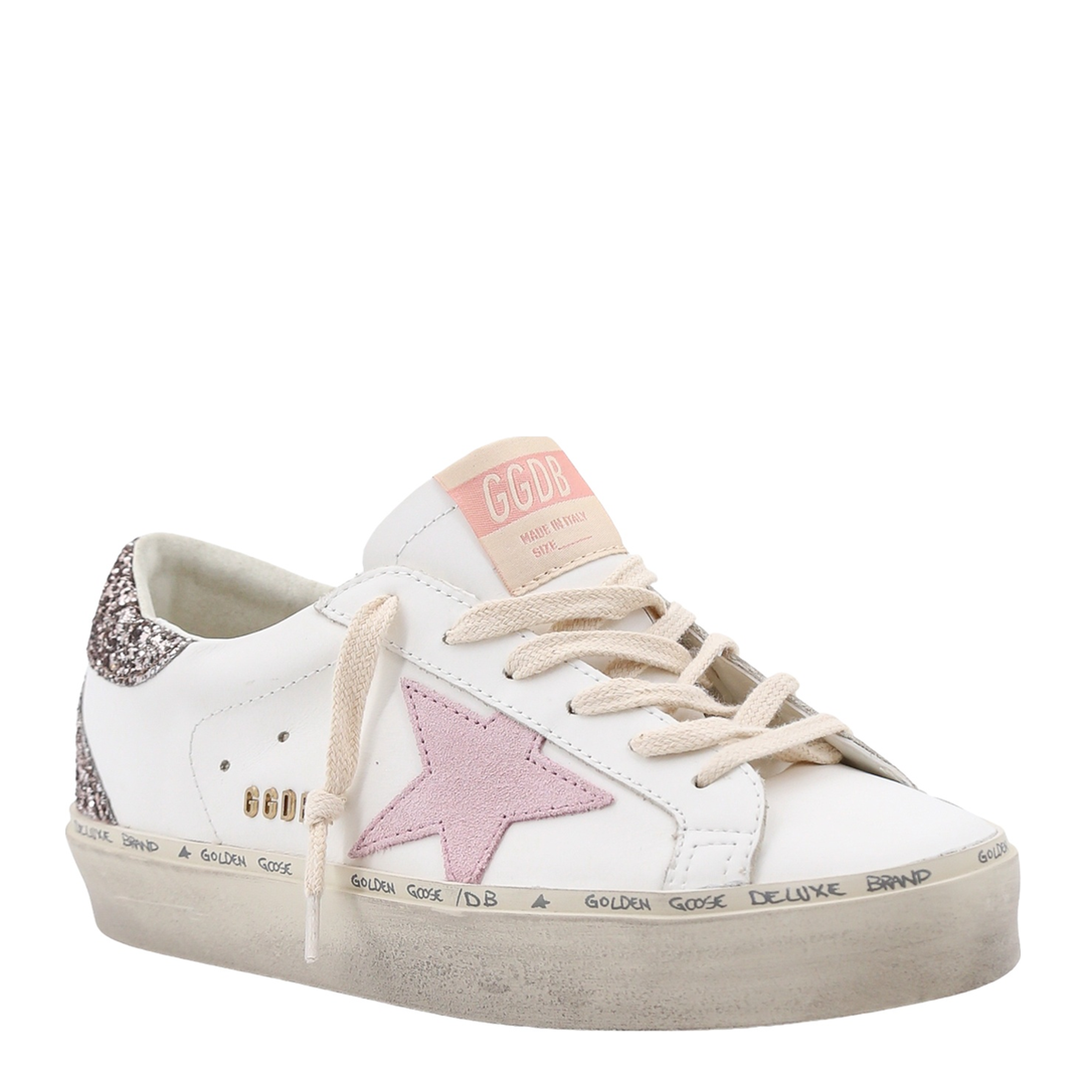 Sneakers in Leather with Glitter