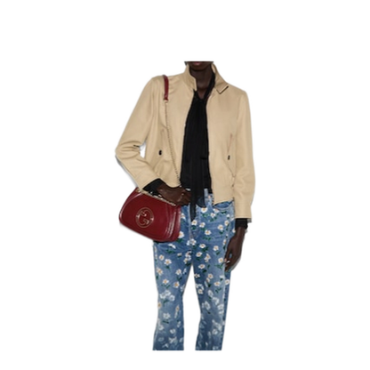 Blondie Medium Leather Shoulder Bag - Burgundy