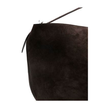 Belted Suede Tote - Brown
