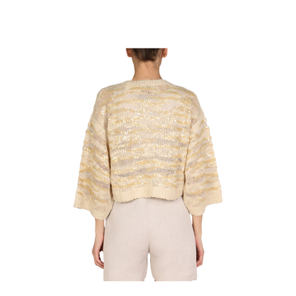 Women's Cropped Sweater Beige