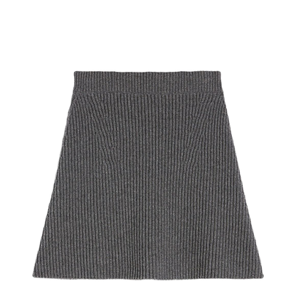 Wool Knit Mini Skirt