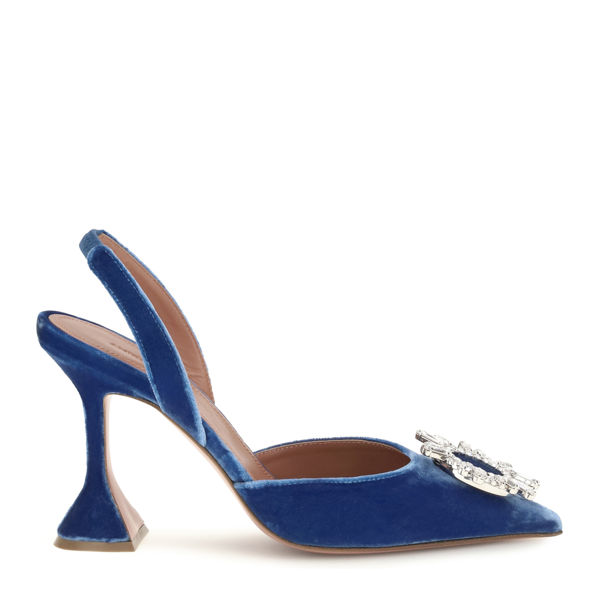 MAYFEYR - Amina Muaddi - Begum Velvet Slingback Sandals - 18S366568BEGINDIGOBLUE