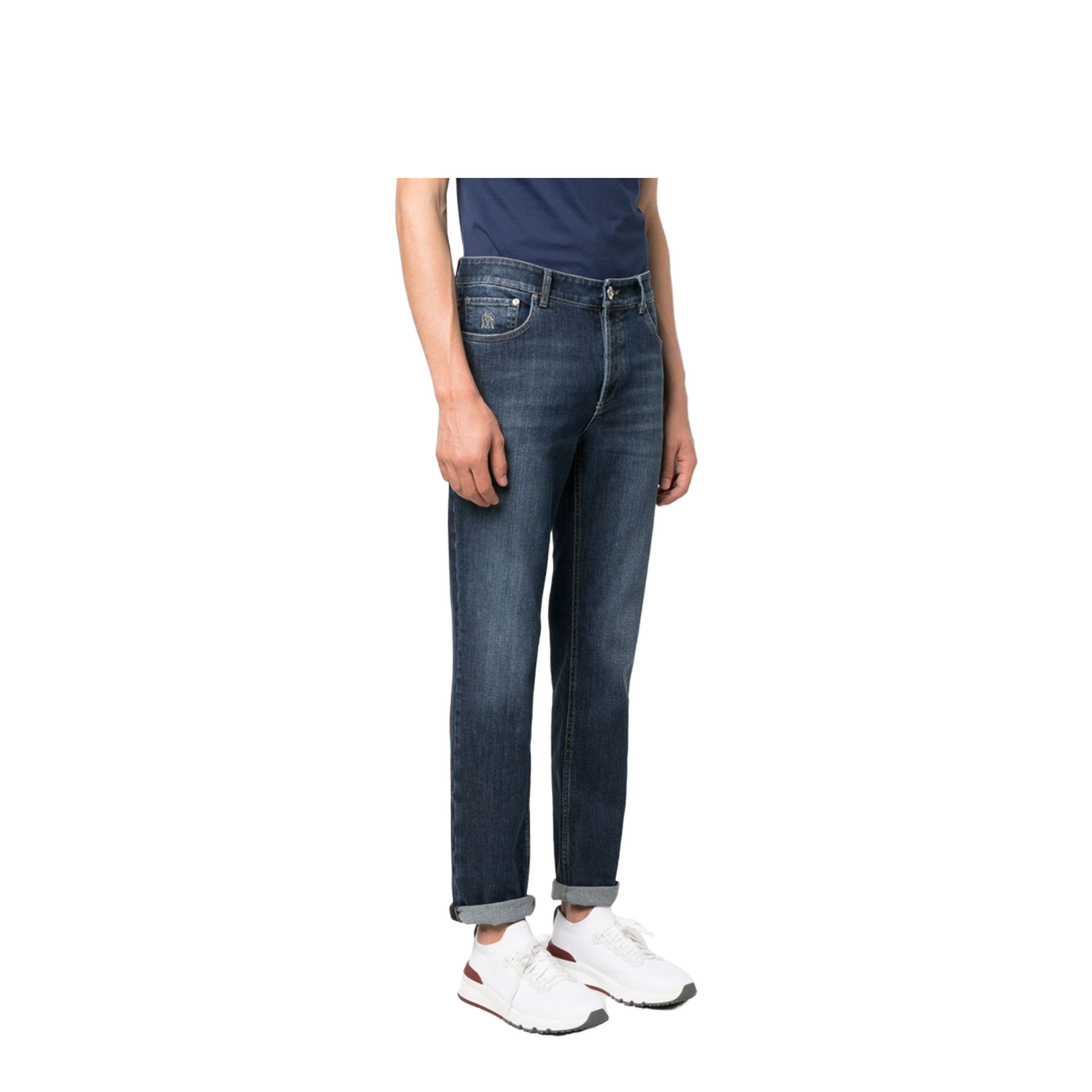 Logo Embroidery Stretch Jeans