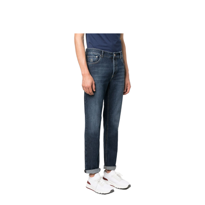 Logo Embroidery Stretch Jeans