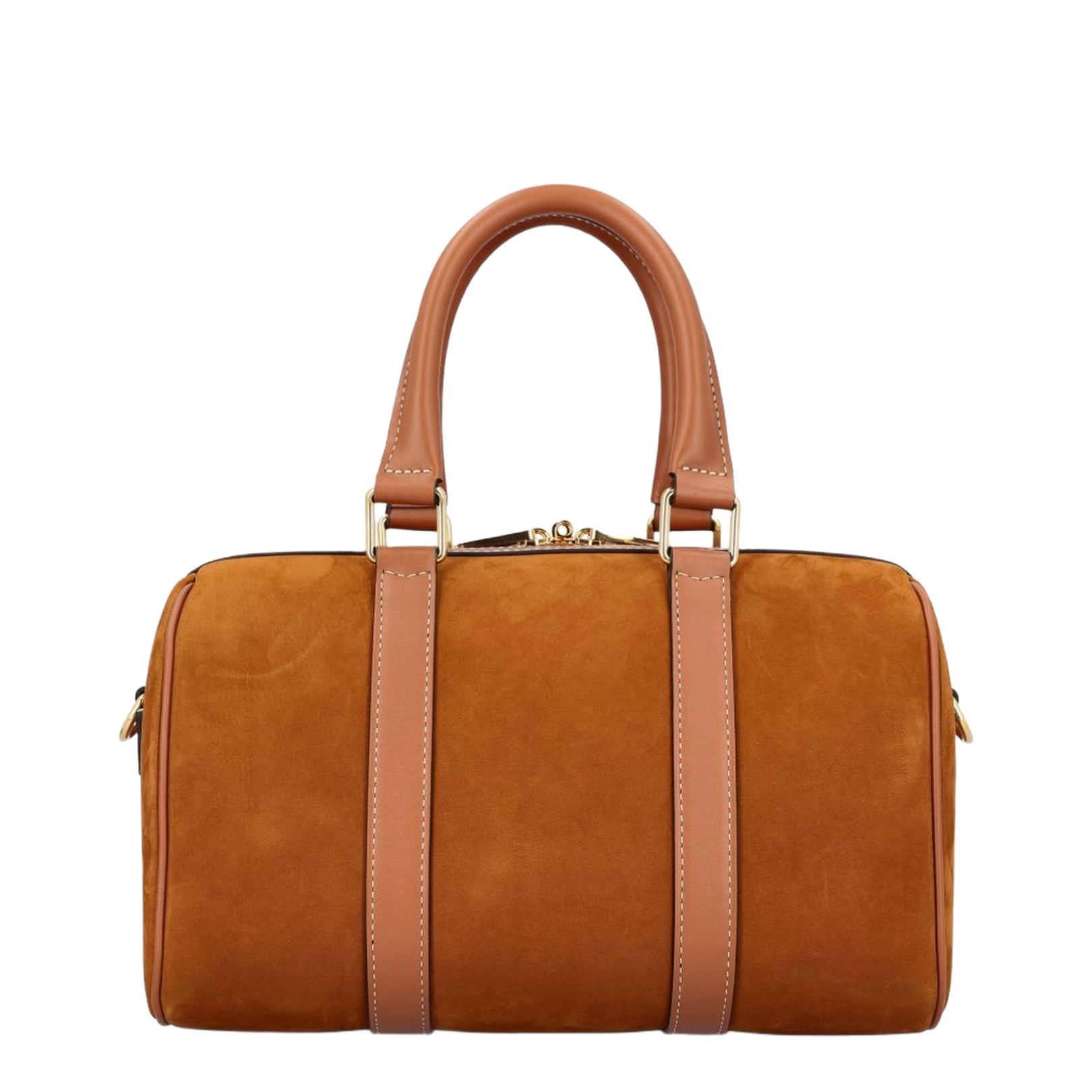Medium Boston Nubuck Calfskin Handbag Brown