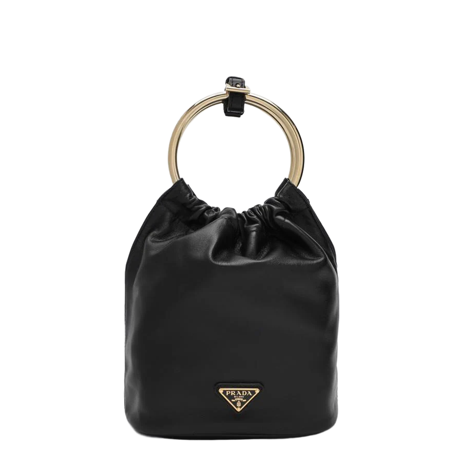 Black Nappa Leather Mini Bucket Bag