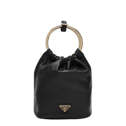Black Nappa Leather Mini Bucket Bag