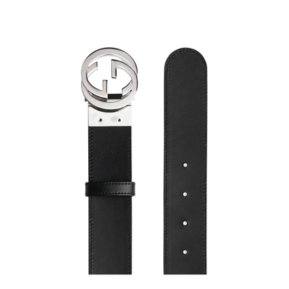 GG Supreme Black Leather Reversible Belt