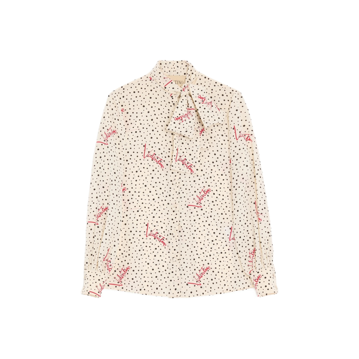 Vanilla Silk Shirt With Logo Print