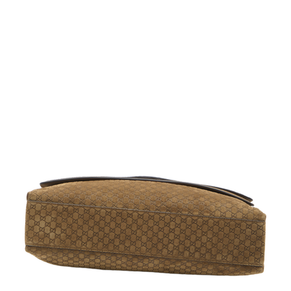Large Shoulder Bag GG Suede Brown