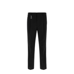Charm-Detail Cotton Tapered Trousers