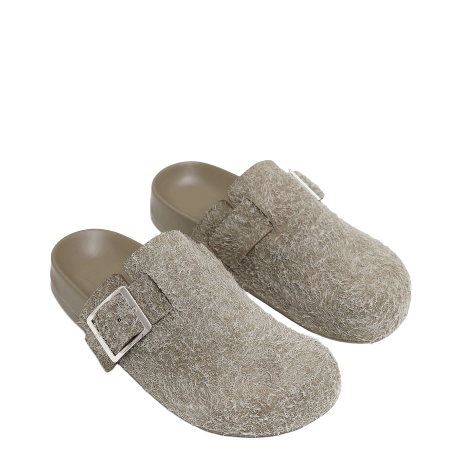 Ease Buckle Mule in Brushed Suede Green