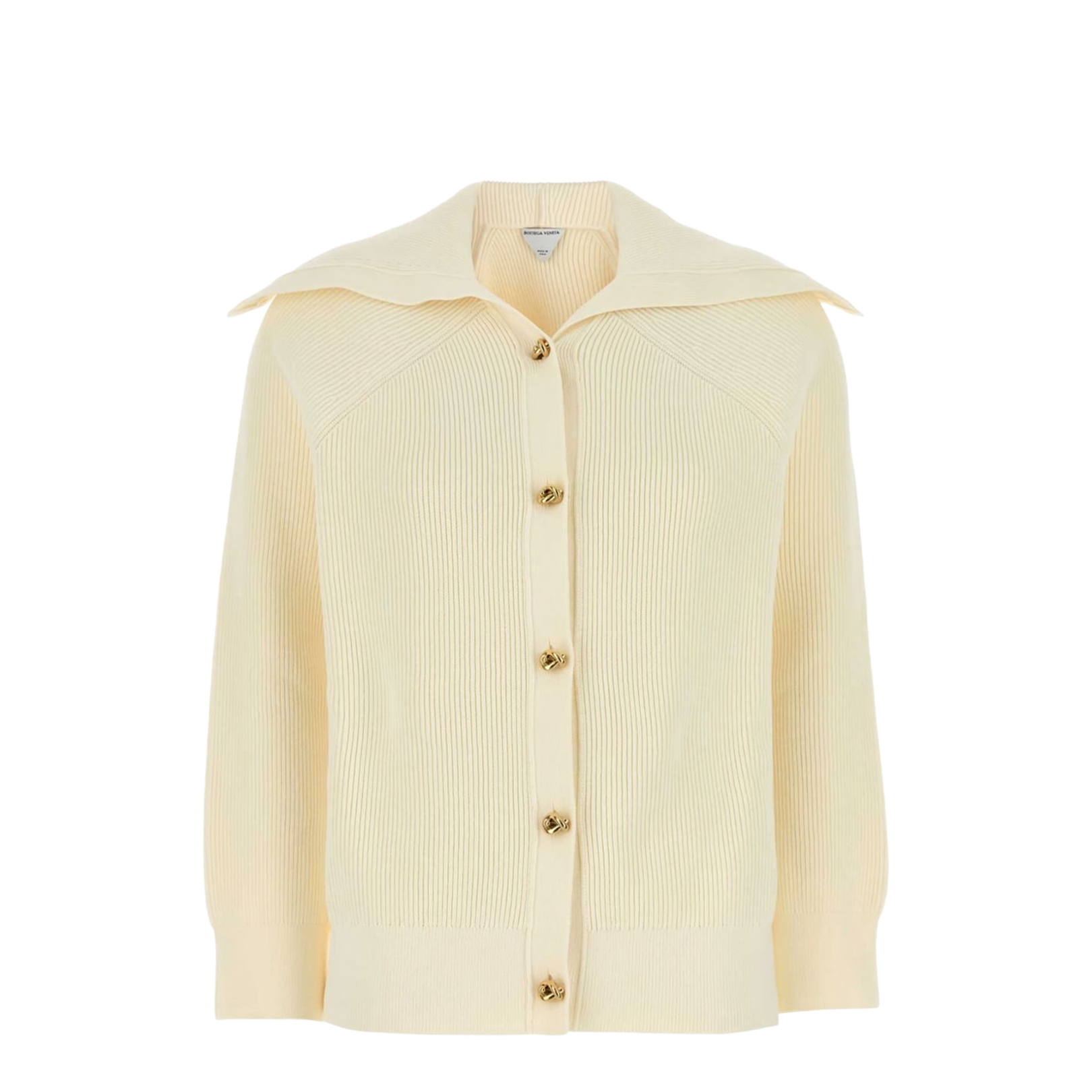 Cotton Rib Cardigan in Chalk