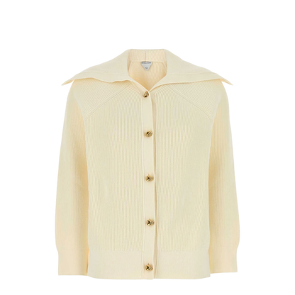 Cotton Rib Cardigan in Chalk