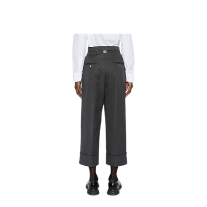 MAYFEYR - Thom Browne - High Waisted Straight Leg Trouser In Organic Cotton Canvas - FTC444UF0345025