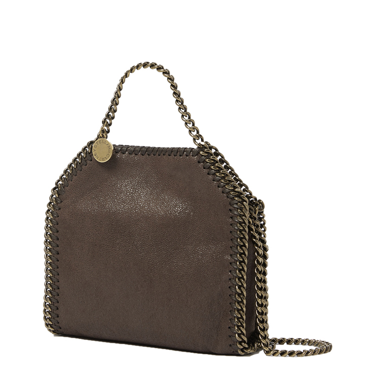 Falabella Tiny Matte Shaggy Deer Vegan Leather Tote Bag - Brown