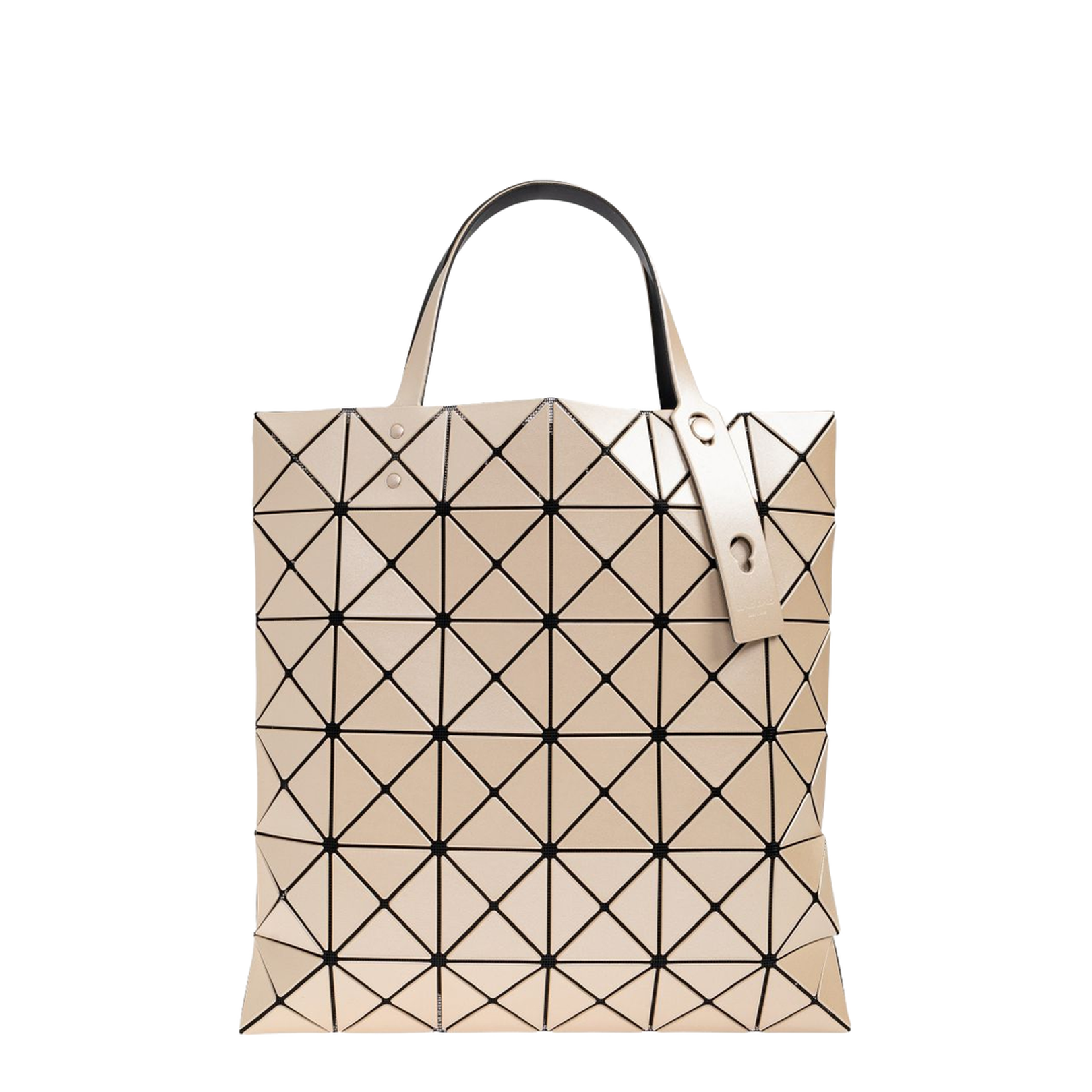 Lucent Metallic Adjustable Tote Beige
