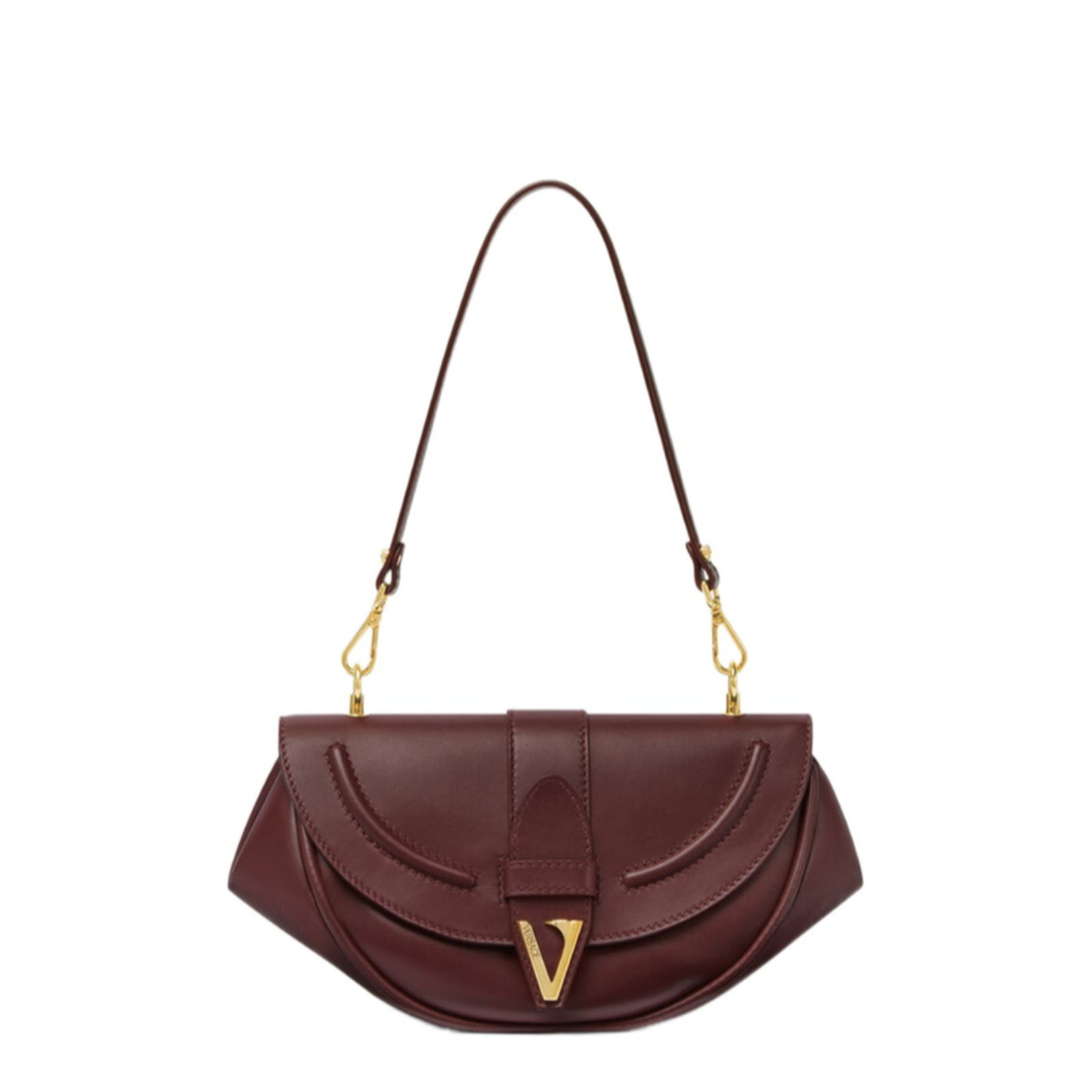 V Logo Enamel Engraved Handbag