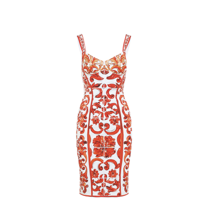 MAYFEYR - Dolce & Gabbana - Charmeuse Maiolica Midi Dress - F63G9TGDDRJ