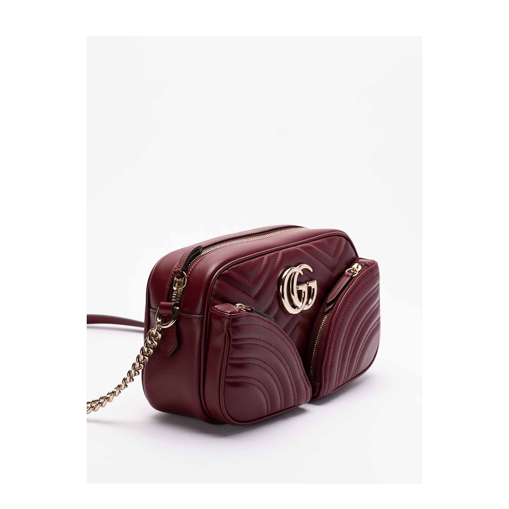 GG Marmont Small Leather Camera Bag - Burgundy