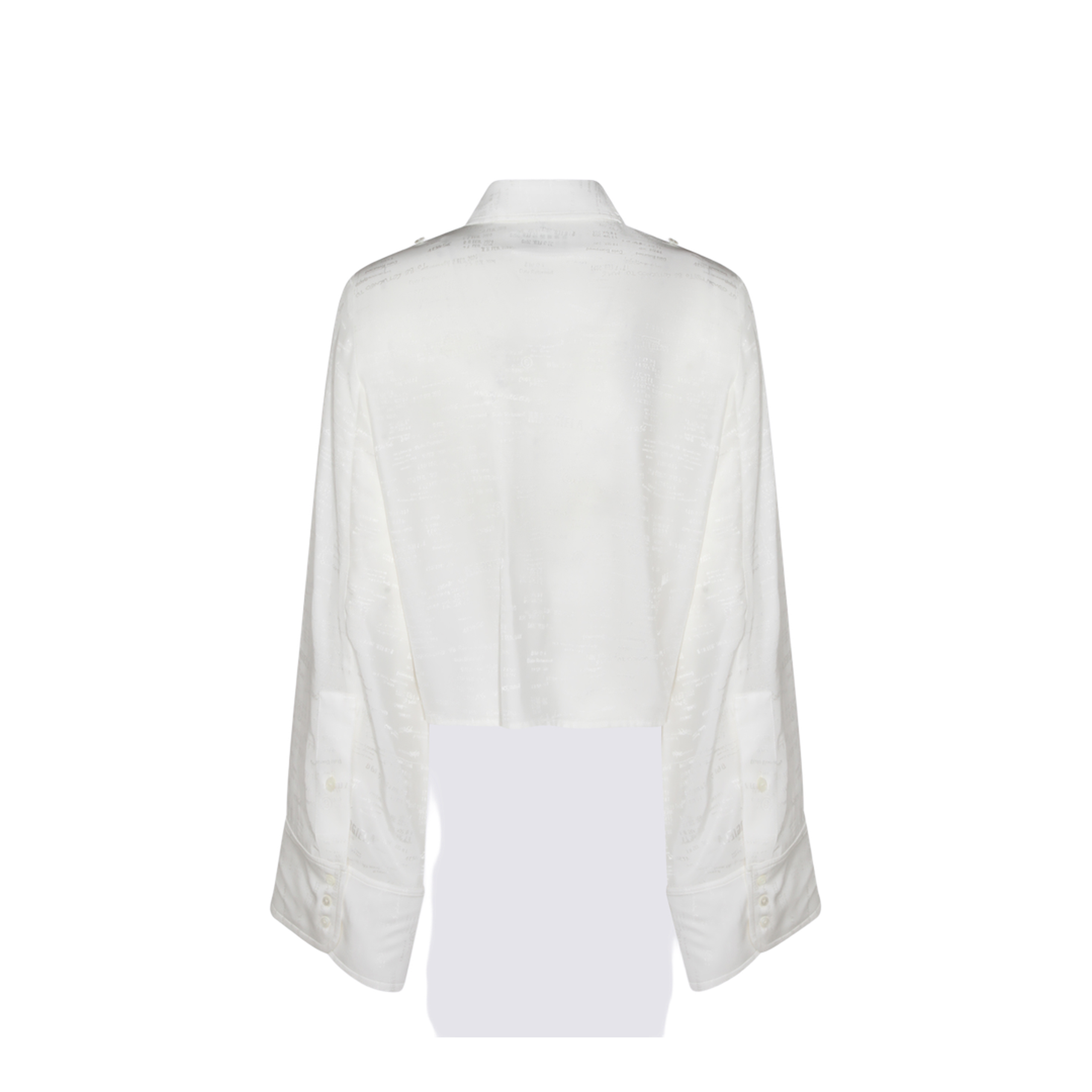 White Shirt with All-Over Logo Graphic
