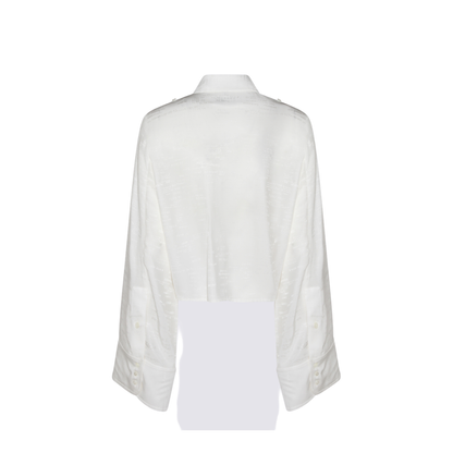 White Shirt with All-Over Logo Graphic