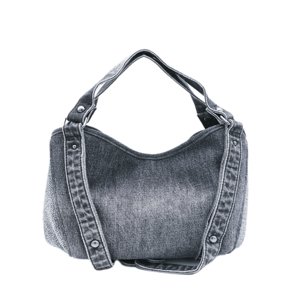 D One Small Crystal Solarised Denim Handbags - Black
