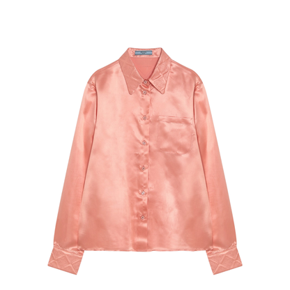 Coral-Coloured Shirt in Silk Blend