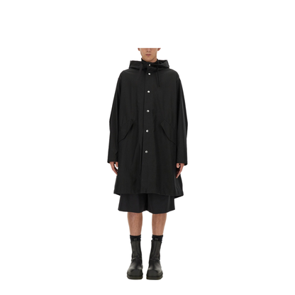 Big Logo Long Jacket - Black