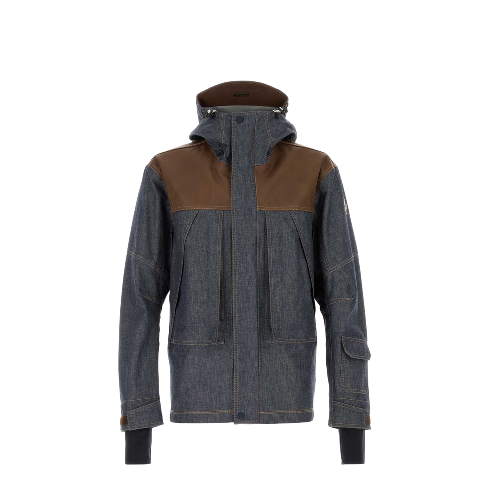 Dark Grey Langtang Hooded Denim Ski Jacket