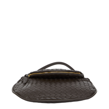 Intrecciato Large Leather Shoulder Bags - Brown