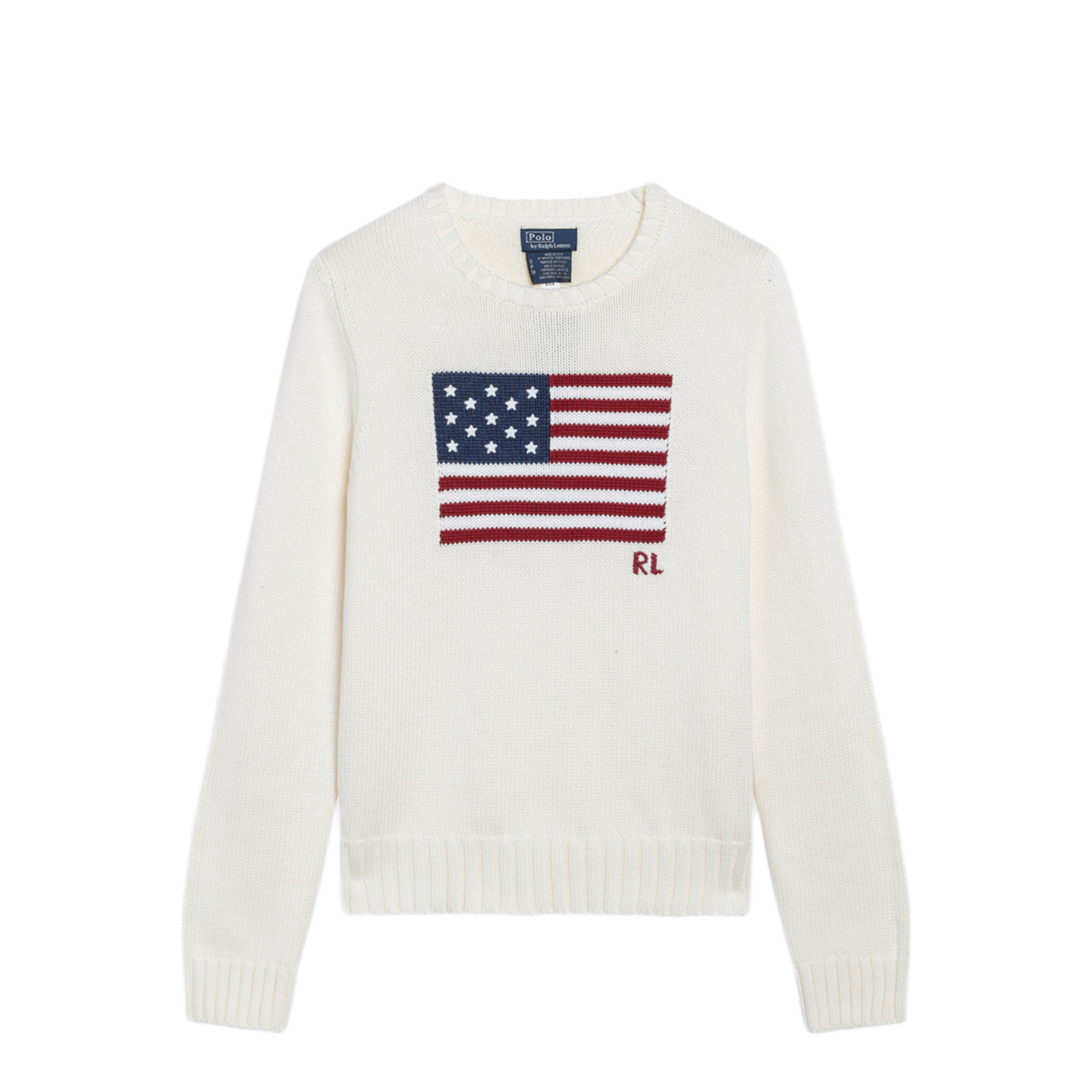 MAYFEYR - Polo Ralph Lauren - Cream Sweater With Flag Motif - 211896939002COCR